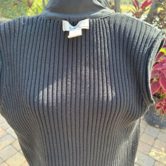 KIKIT Zippered Vest Black Faux Fur front/Sweater Back (reversible) Size 8 - Picture 13 of 14